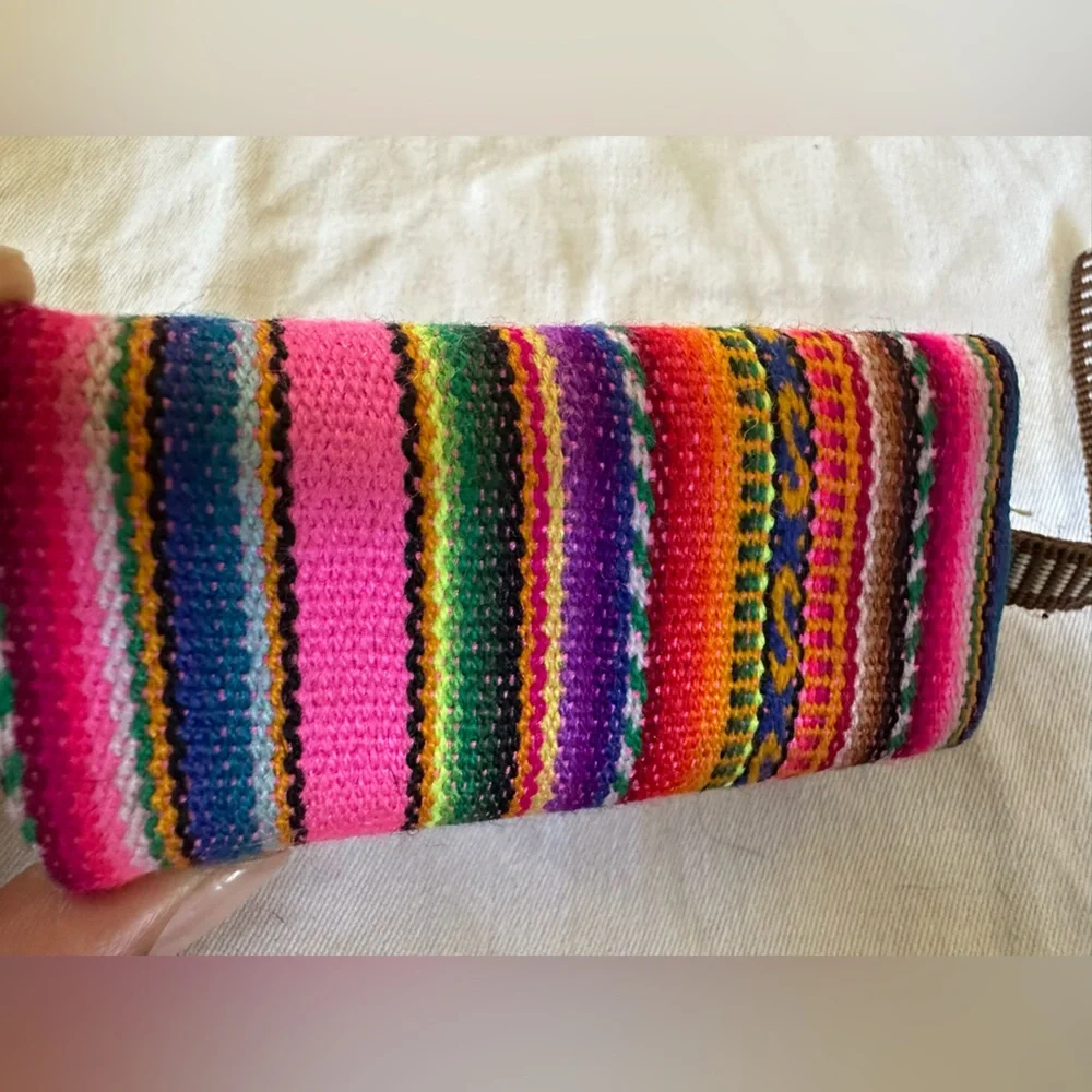 Peruvian leather and wool‎ Colorful Coin Purse